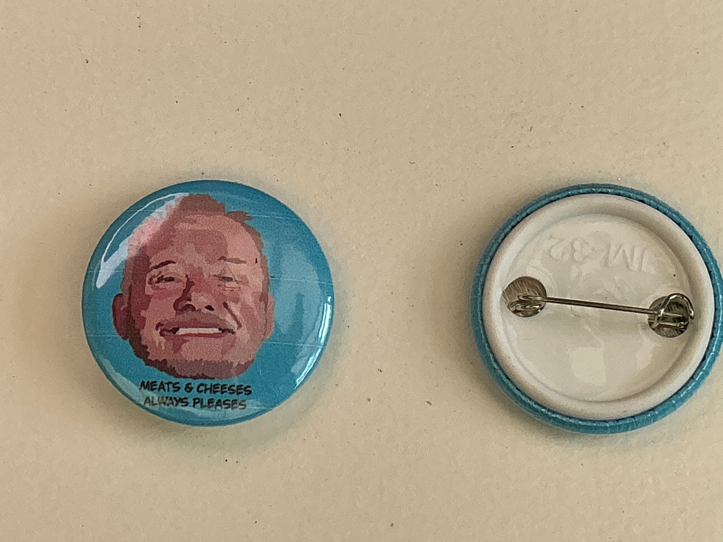 Comedy legend Bob meats and cheeses button badge pin