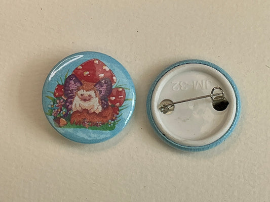 Tizzie- whizzie home made button badge