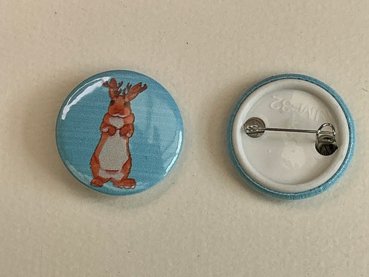 Jackalope button badge pin