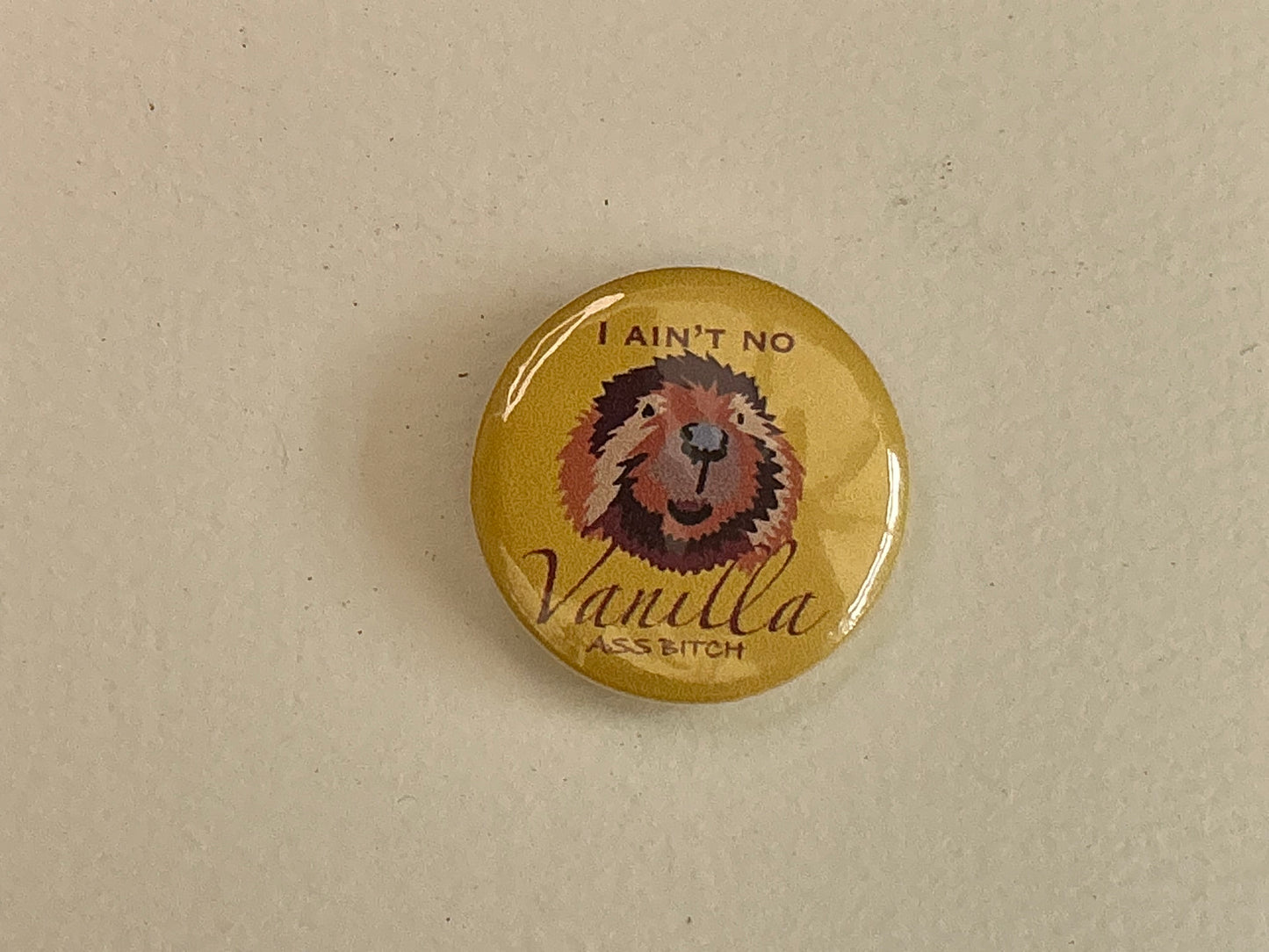 I ain’t no vanilla ass bitch beaver button badge pin