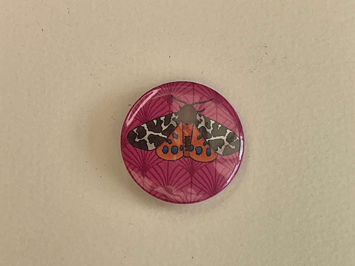 Tiger moth button badge pin